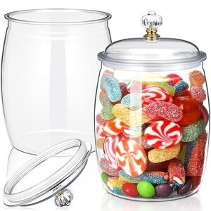 Clear Plastic Food Storage Jar with Lid